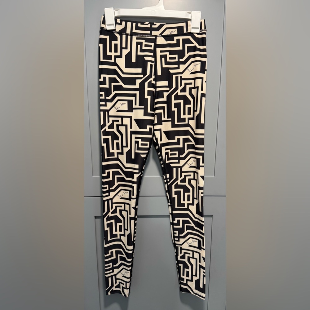 H&M Black and Cream Geometric Joggers